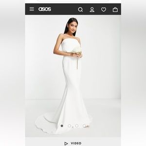 True Violet Bridal bandeau column maxi dress in ivory